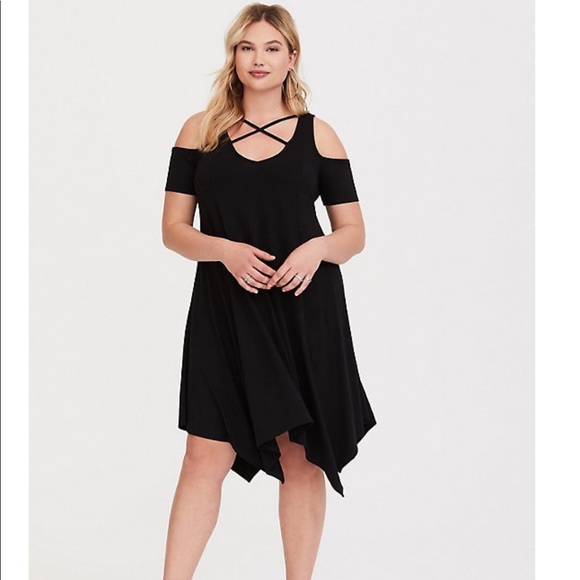 torrid Dresses & Skirts - Women’s Torrid Black strappy cold shoulder dress